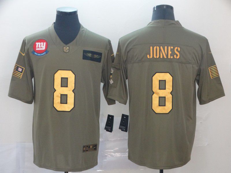 Men New York Giants #8 Jones Gold Nike Olive Salute To Service Limited NFL Jersey->cleveland browns->NFL Jersey